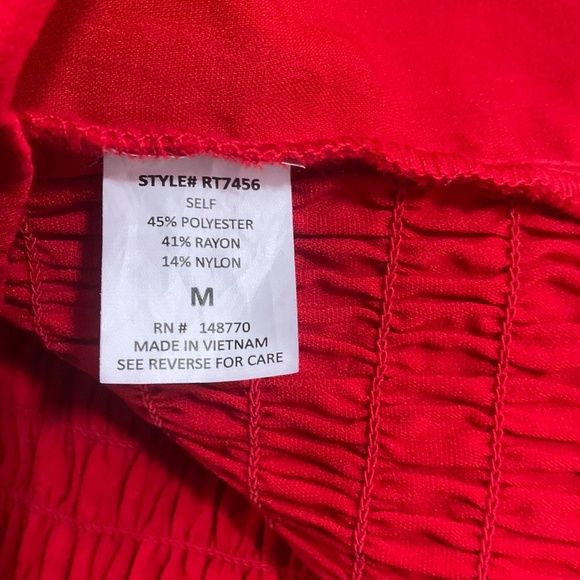Sienna Sky Red Bow Front Crop Top Size Medium - Picture 7 of 9